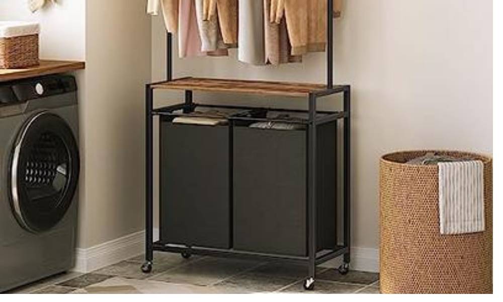 Laundry Sorter with Hanging Bar ()