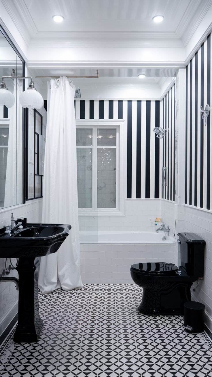 30 Elegant Black and White Bathroom Designs for a Chic Home
