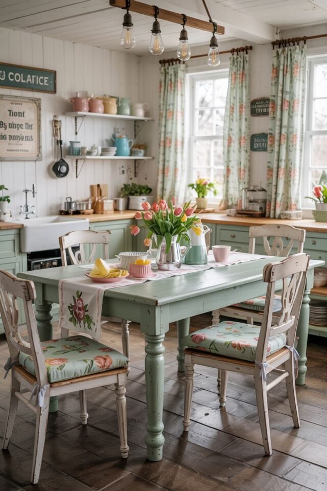 28 Rustic Farmhouse Kitchen Table Ideas Full of Character