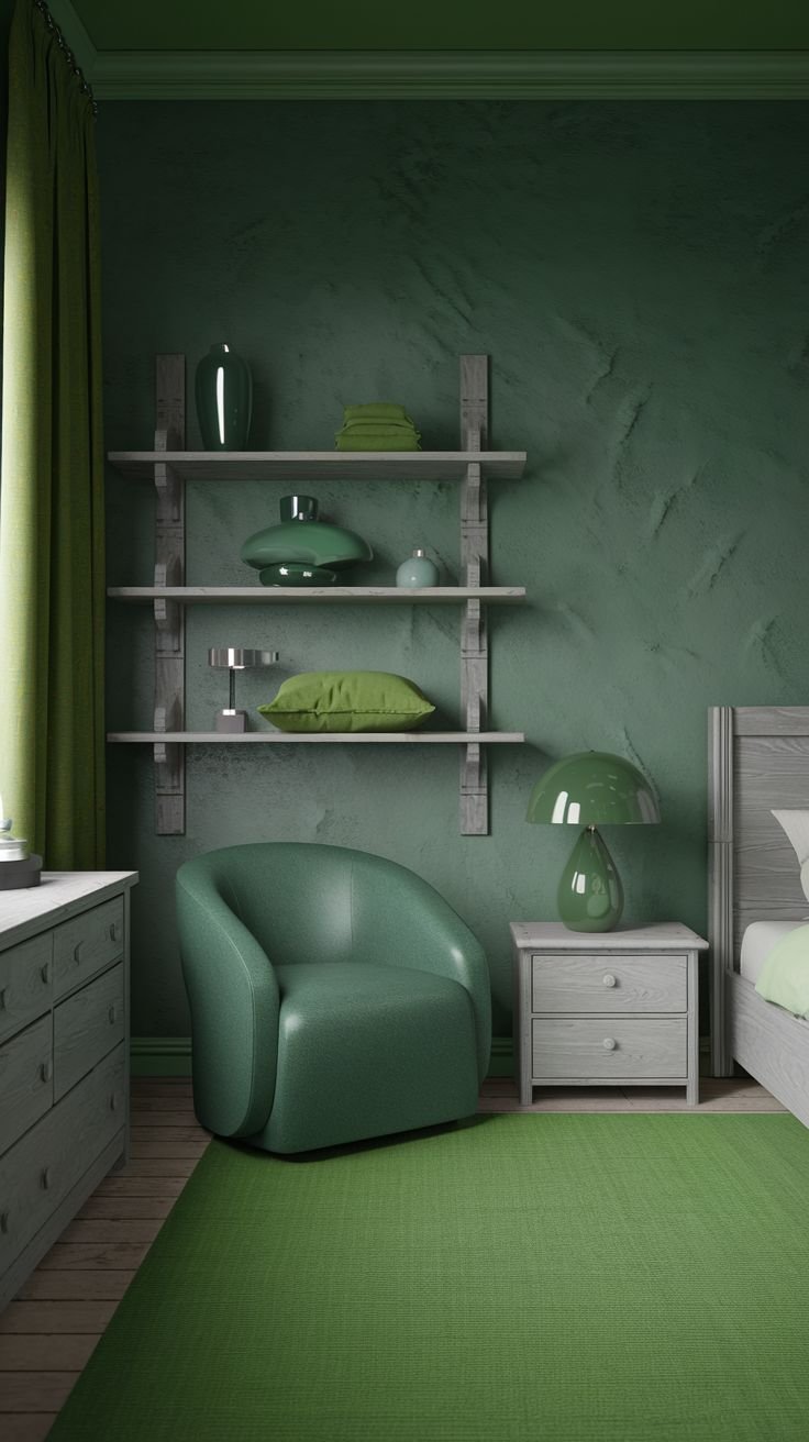23 Minimalist Moody Green Bedroom Ideas for a Clean Aesthetic