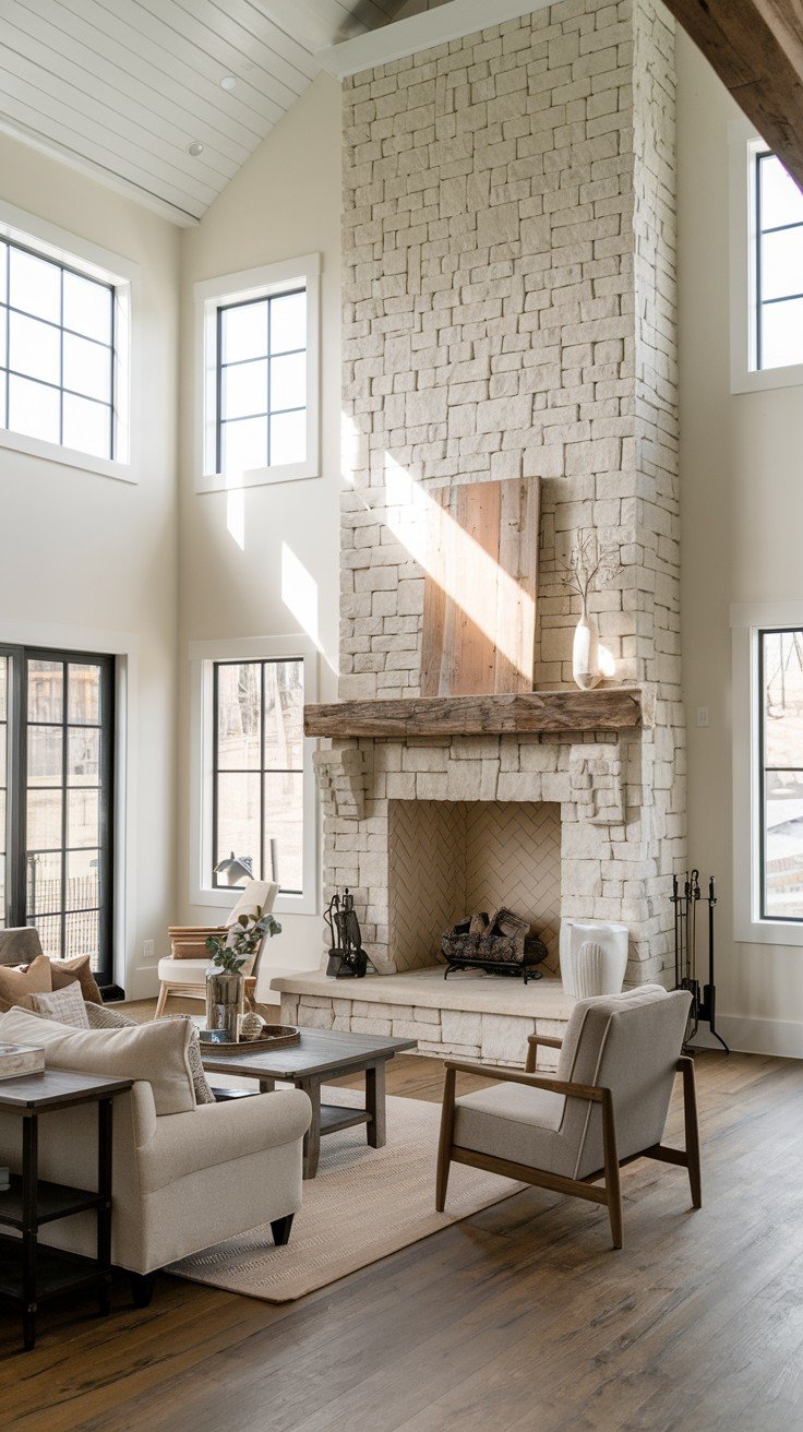 40 Modern Farmhouse Fireplace Ideas