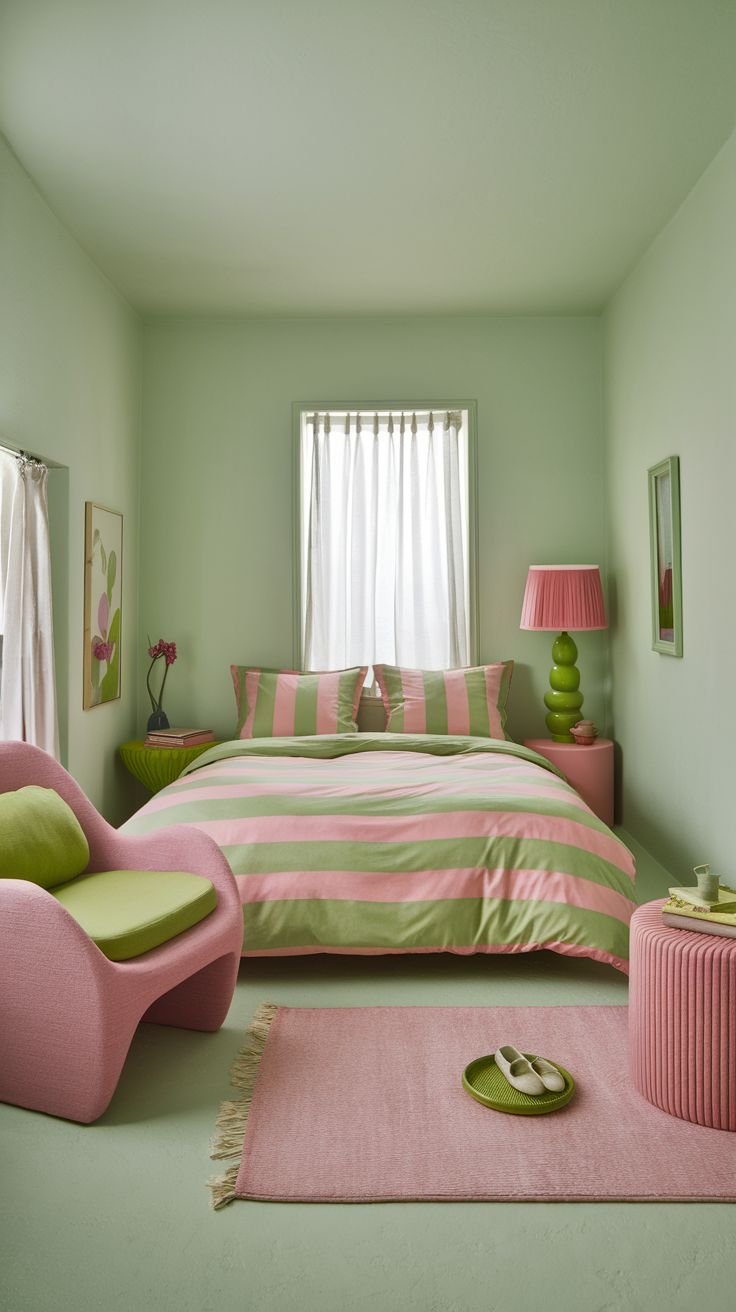 32 Relaxing Green and Pink Bedroom Ideas for a Calming Ambiance