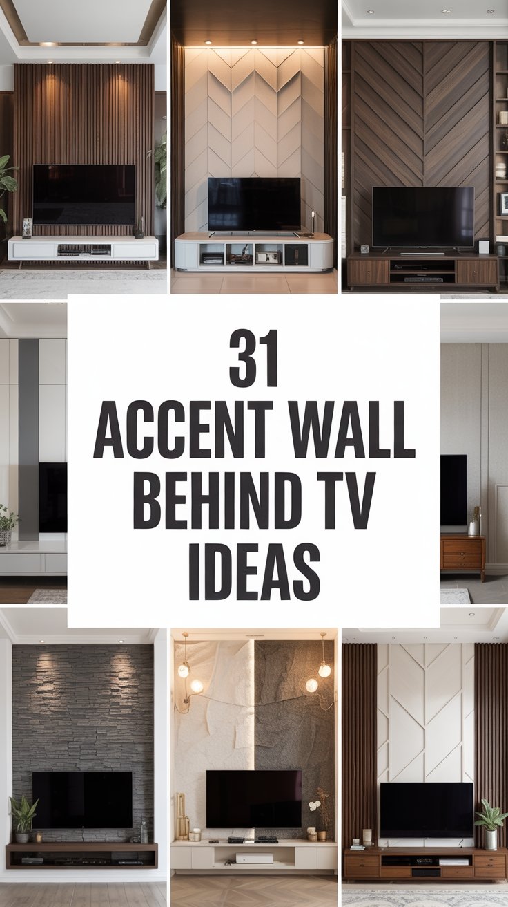 31 Modern Accent Wall Behind TV Ideas for a Sleek Living Room