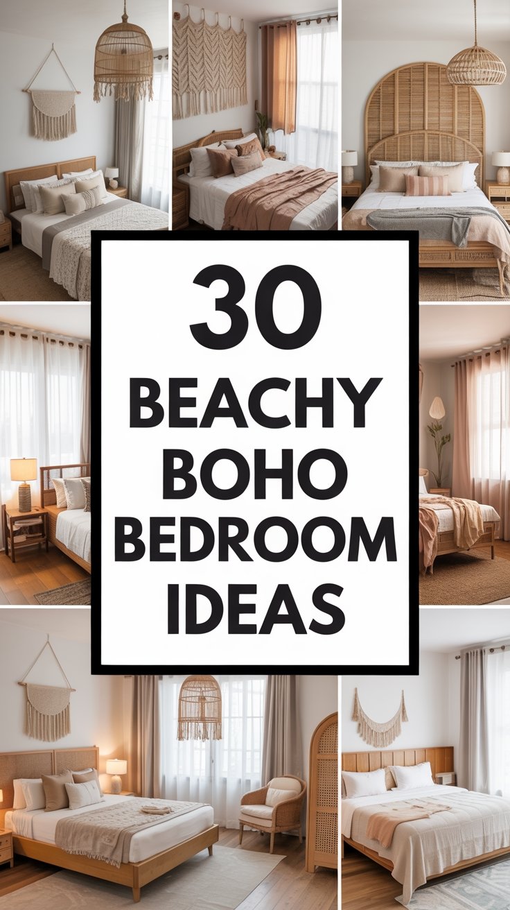 30 Beachy Boho Bedroom Ideas for a Relaxing Retreat