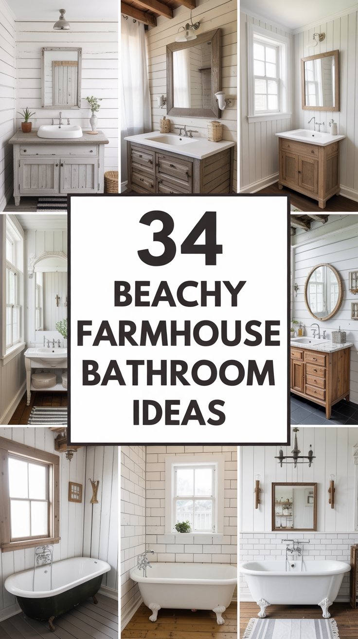 34 Beachy Farmhouse Bathroom Ideas to Create a Relaxing Oasis