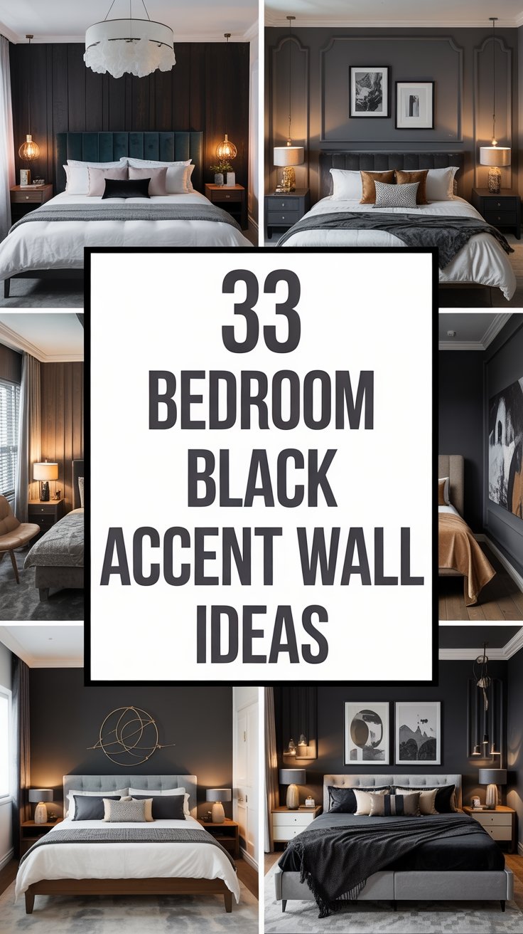 33 Luxurious Bedroom Black Accent Wall Ideas You’ll Want to Copy