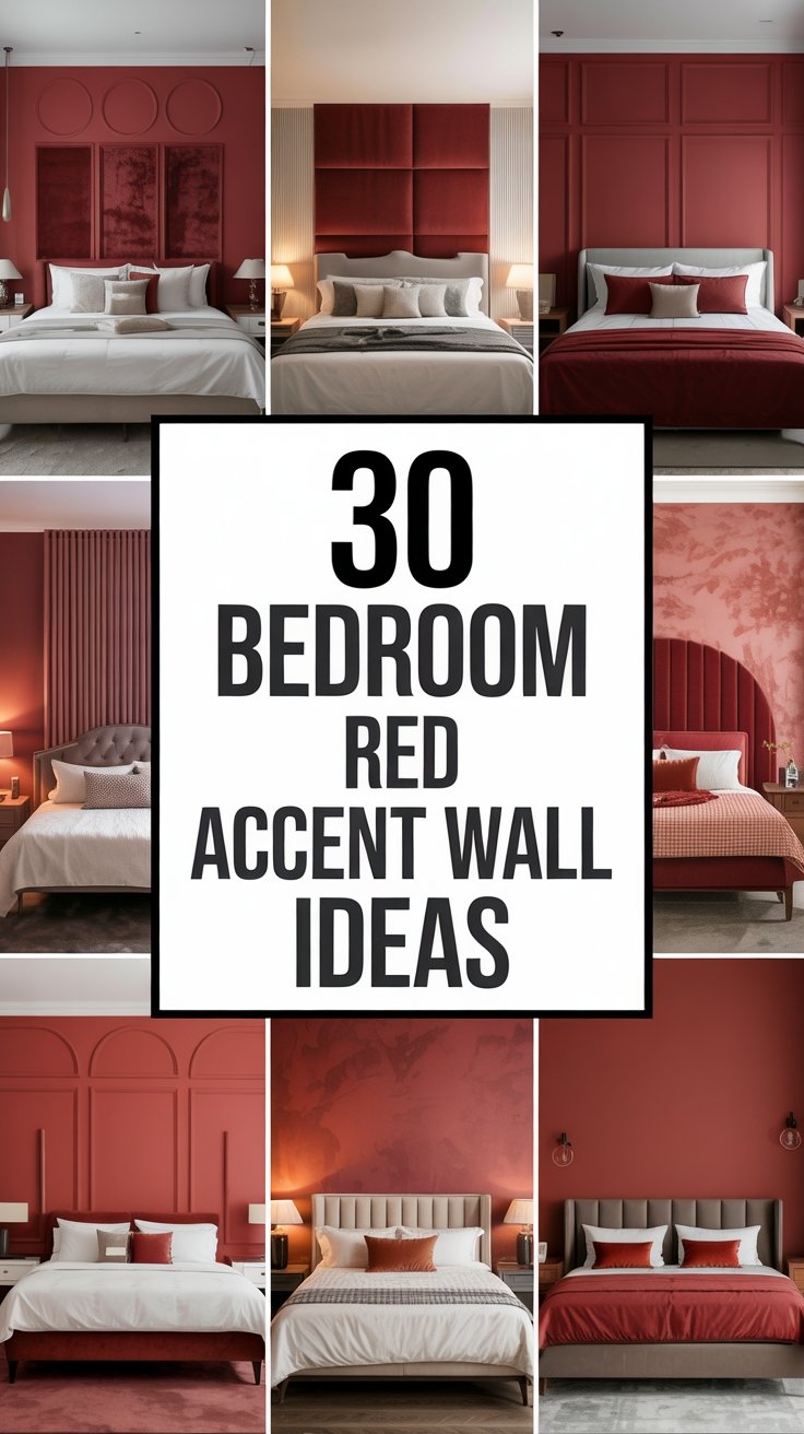 30 Luxurious Bedroom Red Accent Wall Ideas for an Elegant Space