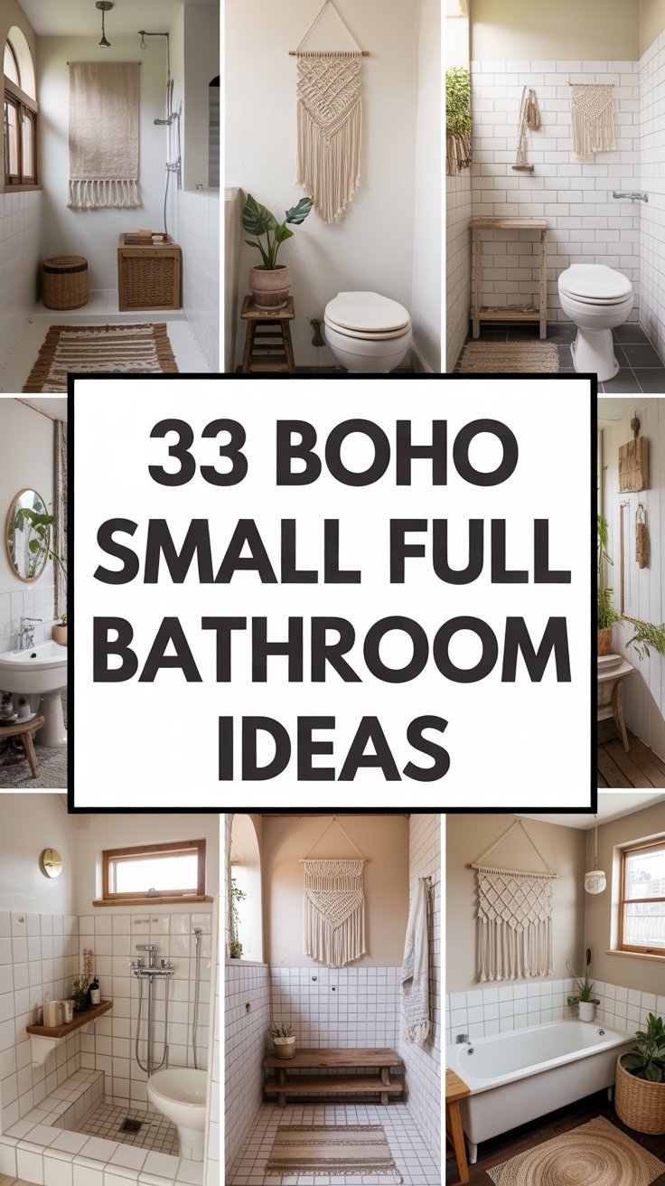 33 Boho Small Full Bathroom Ideas for a Sophisticated Space