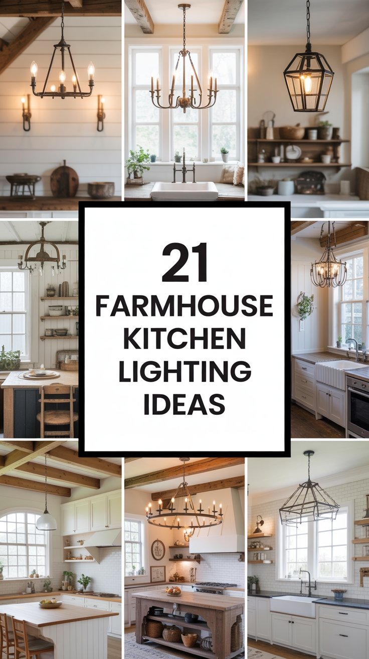 21 Farmhouse Kitchen Lighting Ideas
