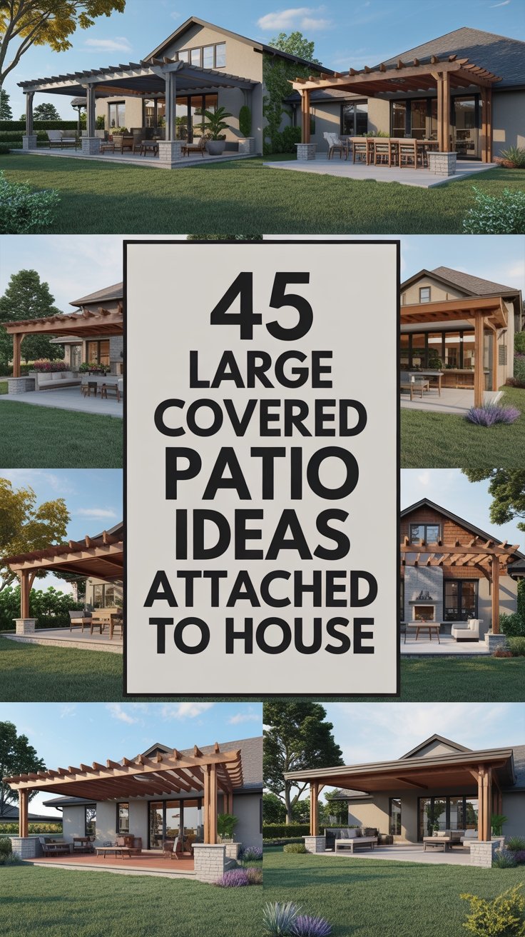 45 Large Covered Patio Ideas Attached to House for Chic Outdoor Living
