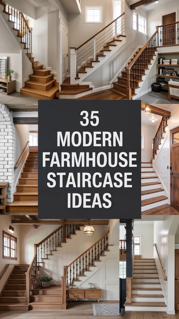 35 Modern Farmhouse Staircase Ideas to Create a Welcoming Entry