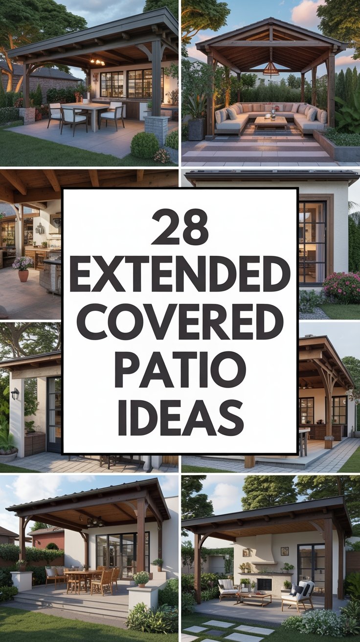 28 Cozy Extended Covered Patio Ideas for a Comfortable Backyard Retreat
