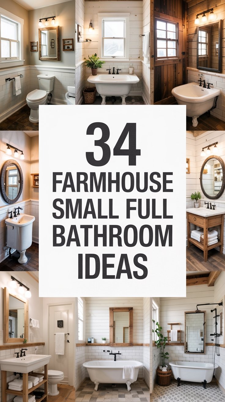 34 Farmhouse Small Full Bathroom Ideas That Are Stunningly Chic