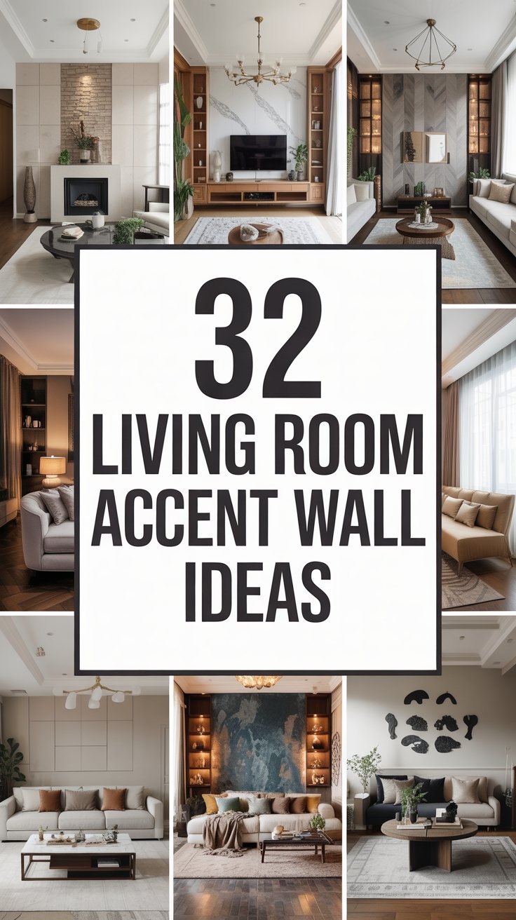 32 Elegant Living Room Accent Wall Ideas to Achieve a Sophisticated Look