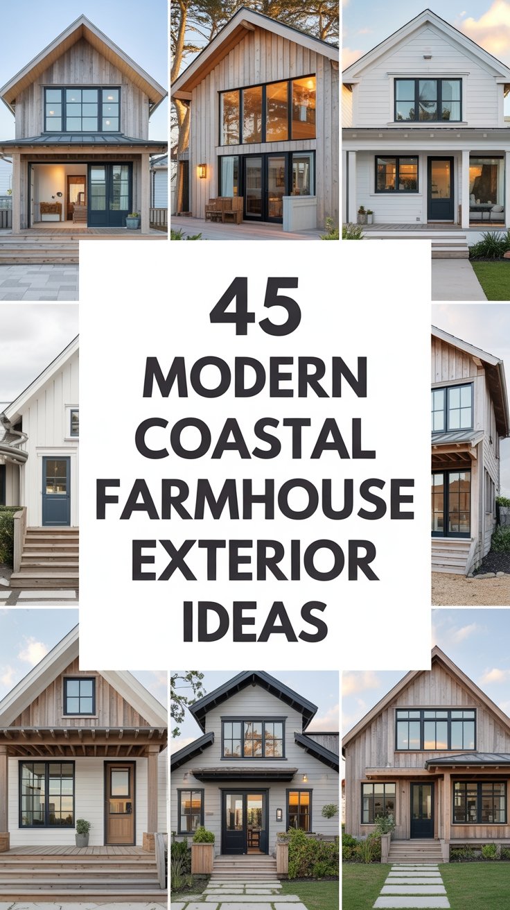 45 Modern Coastal Farmhouse Exterior Ideas for an Impressive Curb Appeal