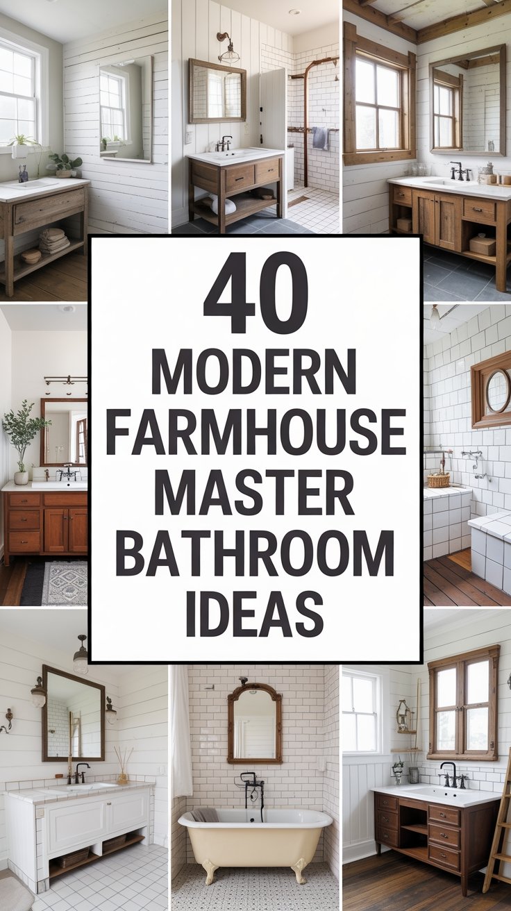 40 Modern Farmhouse Master Bathroom Ideas for a Stylish Sanctuary