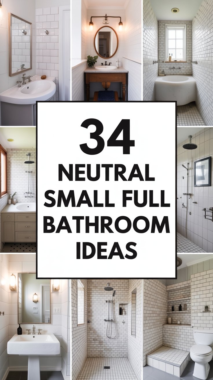34 Neutral Small Full Bathroom Ideas to Inspire You