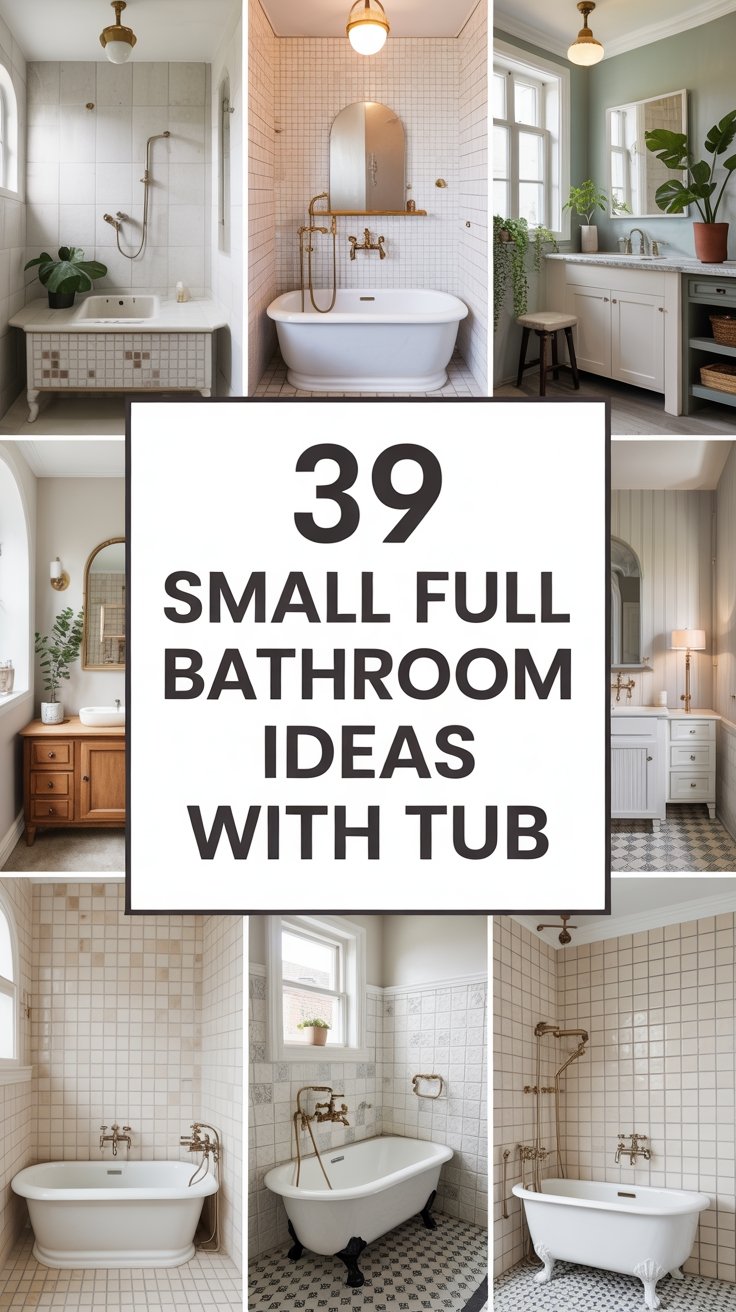 39 Small Full Bathroom Ideas with Tub