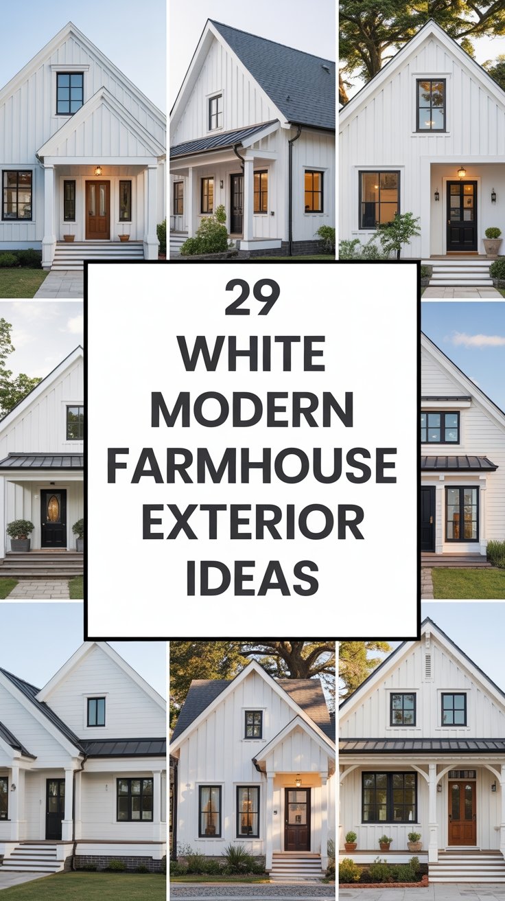 29 White Modern Farmhouse Exterior Ideas to Inspire Your Dream Home